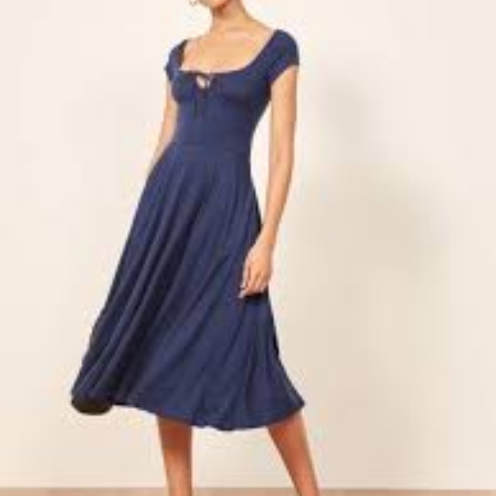 New With Tags Reformation Krista Dress Navy XS